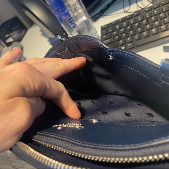 Kate Spade Payton Dome Medium Purse : Navy Dot - Picture 4 of 7